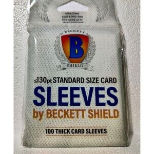 100 count Beckett Shield Standard Size 130pt Thick Card Sleeves - New in Hanger